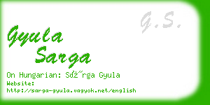 gyula sarga business card